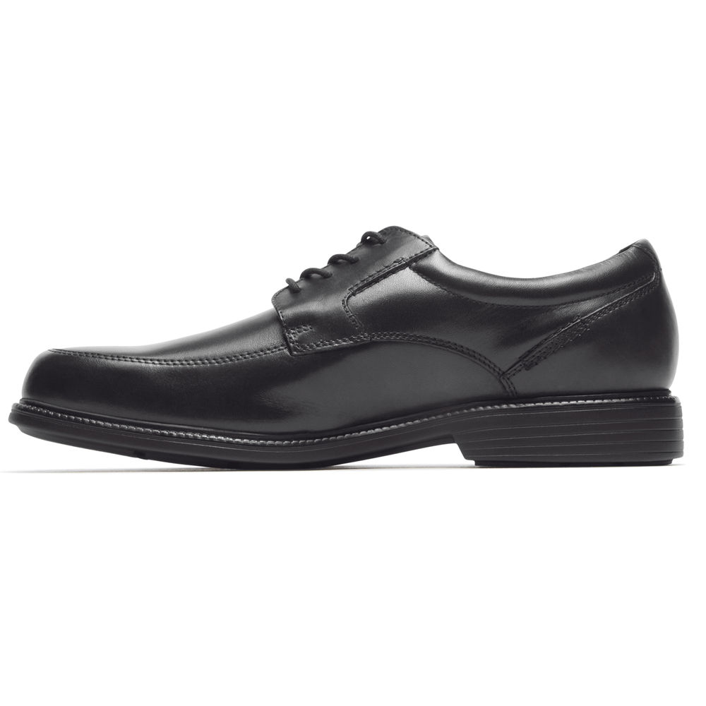 Rockport Dress Shoes For Mens Black - Charles Road Apron Toe - LK0749582